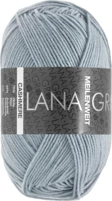 A ball of light blue yarn with a label.