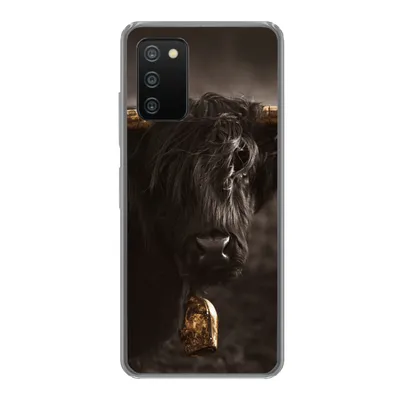 Produktbild von MuchoWow® Handyhülle Schutzhülle Hülle für Samsung Galaxy A03s Schottischer Highlander - Fell - Schwarz Silikon Softcase Handy Hülle - Schutz