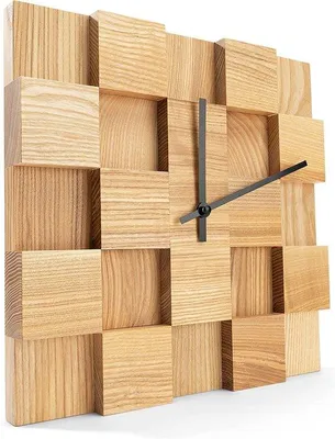 Obrázek produktu pro Nástěnné hodiny z jasanu, moderní design, minimalistické, dekorace