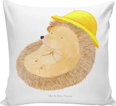 Produktbild von Mr. & Mrs. Panda kuschelkissen 40x40 Igel Beten - Weiß - Geschenk, Sofakissen, Gott, Genießen, Dekokissen, Amen, Sofa Kissen, Zierkissen, Sonnenhut, Kuschel, Deko