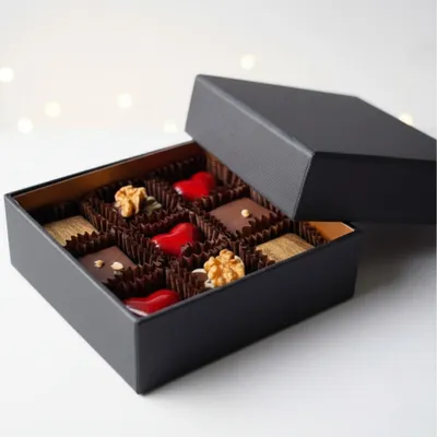 Produktbild von Eat to Fit Pralinen Amore - Fudges und Herzen - Ohne Zuckerzusatz, weniger Zucker, handveredelt (9 Stück)