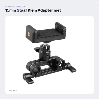Produktbild von 15-mm-Stabklemme mit Halterung für Mobiltelefone