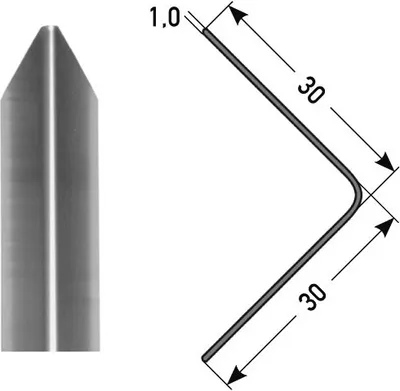 Produktbild von PROVISTON | Eckschutzwinkel | Edelstahl | Edelstahloptik | Breite 50 mm | Höhe 50 mm | Länge 1000 mm | Einseitig Mittig Gebohrt | Eckschutzprofil | Eckschutzleiste | Metallprofil | 1 Stück