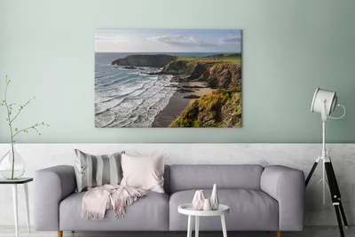 Obrázek produktu pro OneMillionCanvasses® - Obrazy na plátně - 140x90 cm, Pobřeží v národním parku Pembrokeshire ve Walesu, Nástěnný tisk Nástěnná dekorace - Fotografie na plátně - Malba