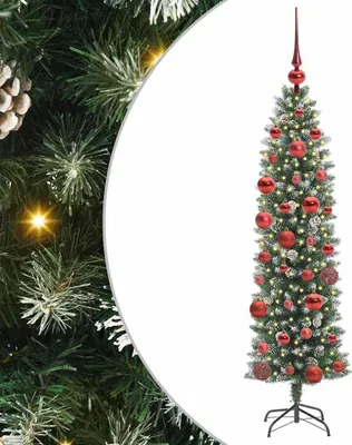 Immagine prodotto di vidaXL Albero di Natale artificiale sottile verde e bianco 150 cm