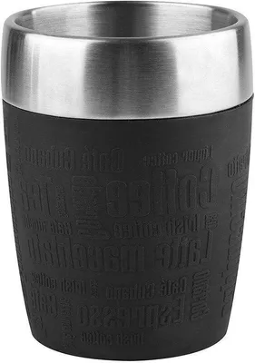Image de Gobelets isothermes à couvercle à vis - 200 ml - Noir