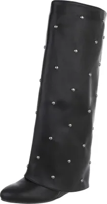 Produktbild von Ital-Design Damen Stiefel High-Heel Stiefel  Lederoptik Keilstiefel 90458149 Schwarz Gr.  39