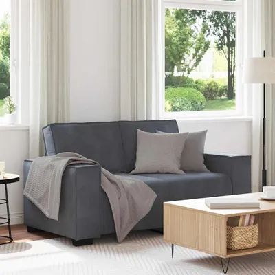 Produktbild von 2-Sitzer-Sofa Dunkelgrau 120 cm Samt, Schlafsofas DesignMöbel