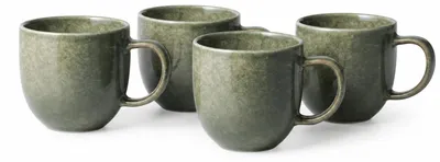 Produktbild von 4 Keramikbecher Olive 350 ml - grün, Clay