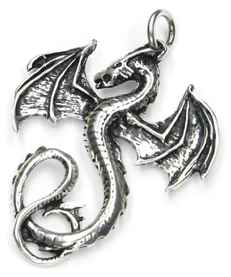 Obrázok produktu pre Náhrdelník s príveskom "Drak", striebro 925, štýl Viking, 4,5 cm