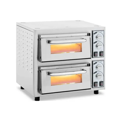Zdjęcie produktu dla Expondo Royal Catering Elektryczny piec do pizzy – 1+1 x 35 cm – 2 komory – 4400 W – 230 V – ręczny – ognioodporny kamień –