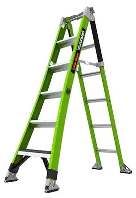 Imagen del producto de TeleCombo - 3 en 1 - Escalera de fibra de vidrio. Tamaño: 6 peldaños - 13946-001