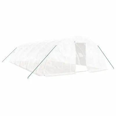 Obrázok produktu pre vidaXL Skleník s oceľovým rámom biely 50 m² 10x5x2,3 m