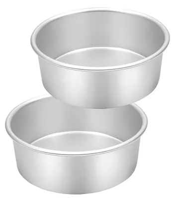 Obrázok produktu pre Okrúhla forma na pečenie, priemer 17,8 cm, sada 2 kusov, eloxované hliníkové, strieborná farba