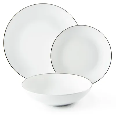 Immagine prodotto di Set di stoviglie Excelsa 18 pezzi in porcellana platino bianco e argento