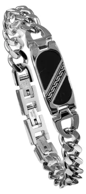 Holzkern Herren Edelstahl-Armband Outlands Schiefer-Silberfarben 1