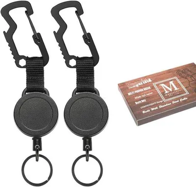 Produktbild von Retractable Schlüsselanhänger mit Karabiner - Multifunktionaler Badge-Halter und Schlüsselanhänger