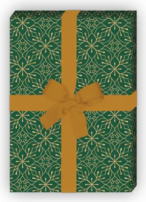 Produktbild von Edles grafisches, grünes Geschenkpapier mit Sternen Grafik - G12320, 32 x 48cm