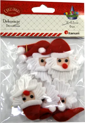 Produktbild von Weihnachtsmannkopf auf einer Feder 6 Stück Titanum