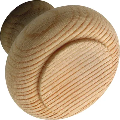 Zdjęcie produktu dla Gałka Alles im Griff do szafki Hylas ø 40 mm - solidna drewniana gałka meblowa - głębokość gałki 25 mm, surowy świerk