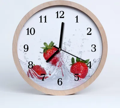 Produktbild von Holzuhr 30fi cm wanduhr - Erdbeer-Frucht