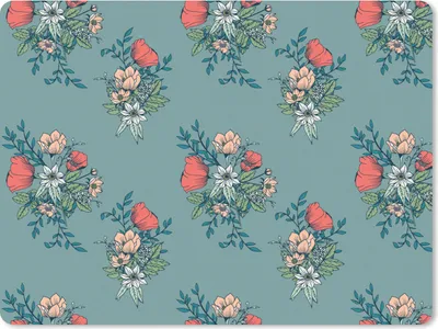 Produktbild von MuchoWow® Mauspad Mousepad Blumenstrauß - Muster - Blumen - Mohn 23x19 cm - Mousepads - Maus Mat - Pad - Mausunterlage - Schreibtischunterlage - Mauspad