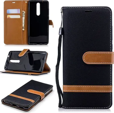 Produktbild von Tasche für Nokia 5.1 Jeans Cover Handy Schutz Hülle Case Schwarz