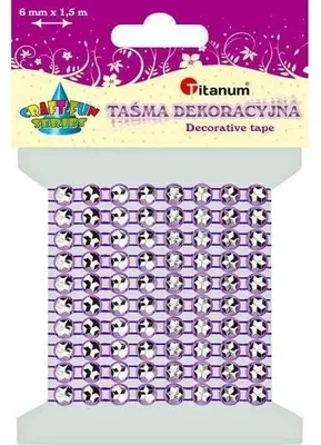 Obrázek produktu pro Páska s krystálky, 6 mm x 1,5 m, fialová – Titanum