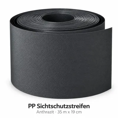 Produktbild von X-trading PP Sichtschutzstreifen 35 m x 19 cm Doppelstabmatten Anthrazit RAL 7016, KI-generiertes Bild