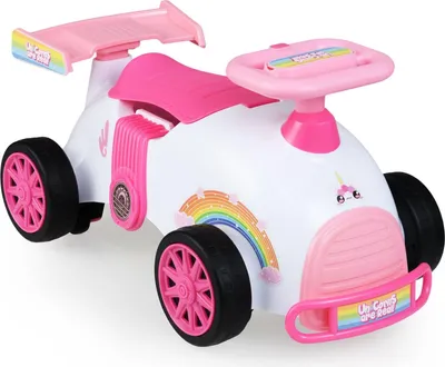 Image de Voiture électrique pour tout-petits avec musique et rangement - Thème licorne