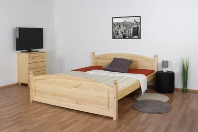 Produktbild von Doppelbett / Gästebett Kiefer massiv Vollholz natur 81, inkl. Lattenrost - 160 x 200 cm (B x L)