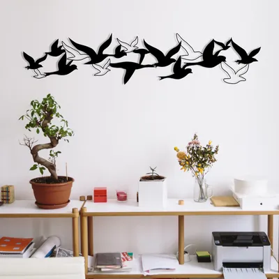Produktbild von Wallity, Dekorativer Metall Wandaccessoire, 100 x 22 cm, Schwarz | 100% Metall (Stärke: 1,2 mm) | Stilvolles und modernes Design für Ihr Zuhause oder Büro.