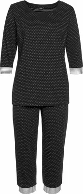 Produktbild von Vivance Dreams Capri-Pyjama 2 -teilig schwarz-gepunktet Größe 36/38