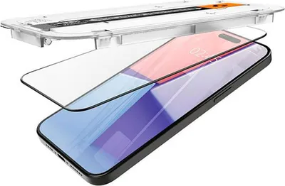 Immagine prodotto di Spigen iPhone 15 Pro Glas.Tr "Ez Fit": Protezione in vetro temperato per display, 2 confezioni - colore nero