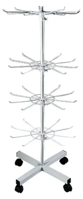 Drehbarer Ausstellungsständer, Metall, 4 Ebenen, weiß
