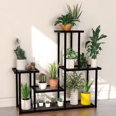 Produktbild von Pflanzenständer, Blumenständer für drinnen und draußen, mehrstufiges Blumenregal, für Ecke, Wohnzimmer, Balkon, Terrasse, Garten (M)