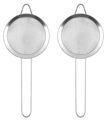 Cocktail-Sieb-Set, 2-tlg., Edelstahl, feines Netz, 20,5 cm