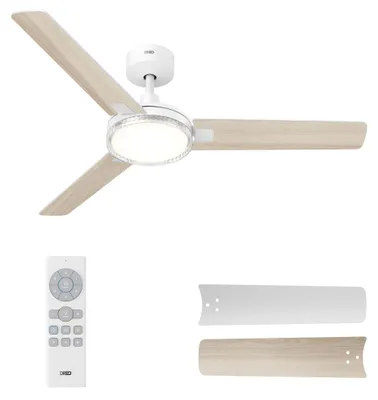 Deckenventilator mit Licht und Fernbedienung, 132 cm, 6 Geschwindigkeiten