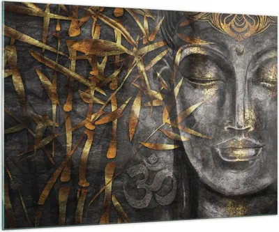 Produktbild von Bilder auf glas - Einteilig - Buddha Gold Bodhisattva - 100x70cm - Glasbilder - Wandbilder - Bilder - zum Aufhängen bereit - Wanddekoration aus Glas - Glas Bilder - Wandbild auf Glas - GAA100x70-4442