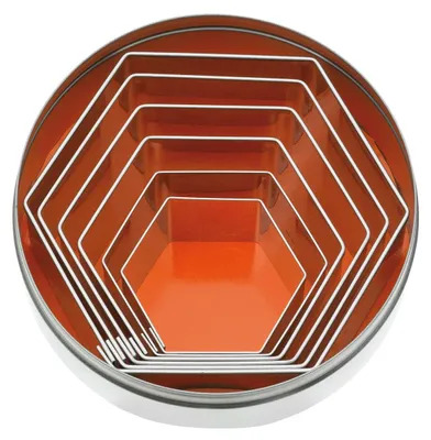 Produktbild von Ausstecher Ausstechformen SECHSECK HEXAGON glatt 6-tlg. für Fondant-Marzipan-Teig-Kekse