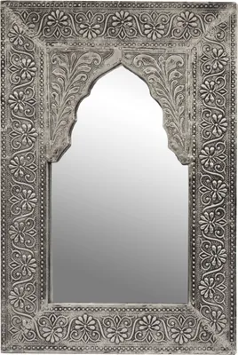 Zdjęcie produktu dla orientalne lustro vintage Malik Deko srebrne - 42cm -