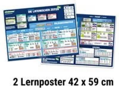Produktbild von mindmemo Lernposter 2er Set - Die lateinischen Zeiten Grammatik lernen Grundwissen Lernhilfe