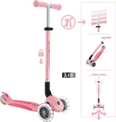 Produktbild von Globber Primo Foldable Plus Lights, Kinder, Klassischer Roller, Mädchen, Asphalt, 50 kg, 3 Rad/Räder
