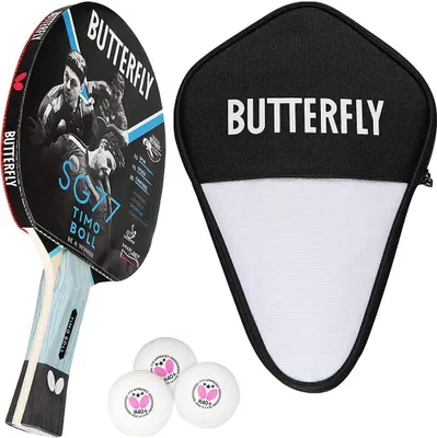 Produktbild von Butterfly 1x Timo Boll SG77 Tischtennisschläger + Tischtennishülle + 3x 40+ 3*** Tischtennisbälle | Tischtennisset Tischtennis TT Tabletennis