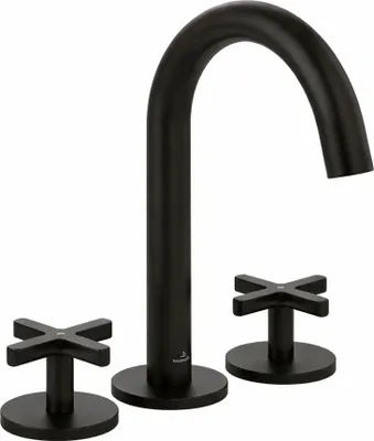 Productafbeelding van Villeroy & Boch wastafeluitloopset 60x225x177 mm zonder afvoerset, matzwart, 1 stuk.