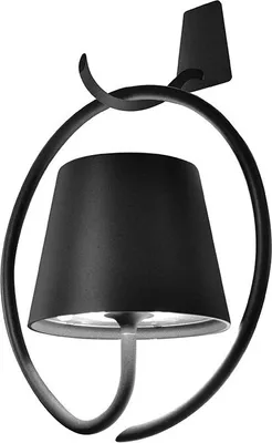 Produktbild von Zafferano -  LED-Wandleuchte mit Haken Poldina Dunkelgrau wiederaufladbar und dimmbar mit Akku bis zu 12 Stunden