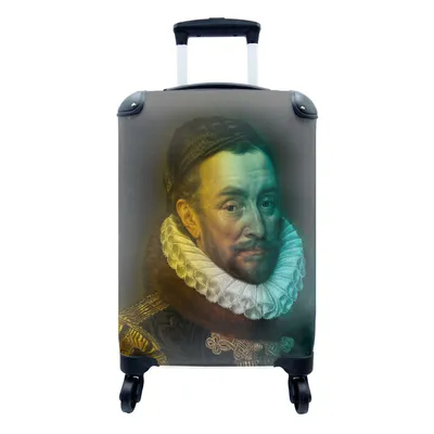 Produktbild von MuchoWow® Koffer Handgepäck Trolley Rollkoffer Kleine Reisekoffer mit 4 Rollen - Wilhelm von Oranien - Adriaen Thomasz - Mütze - Cabin Size < 55x40x23 cm & 55x40x20 cm - Fotokoffer - Kabinenkoffer - Boardgepäck - Reise-Box - Reisekoffer - Reisegepäck - Koffer mit Bild - Trolley für Kinder