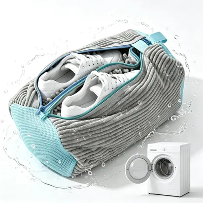 Produktbild von Schuhwaschbeutel für Waschmaschine, Sneaker Waschbeutel,Wäschebeutel für Schuhe mit Reißverschluss, 40*18 cm