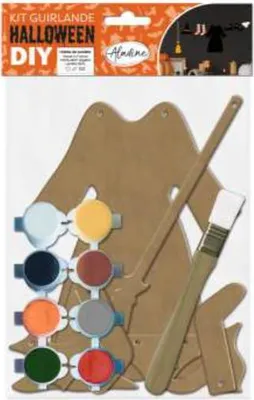 Produktbild von Aladine Halloween Bastelset Hexe bemalen DIY Girlande Dekoration