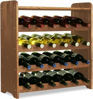 Produktbild von Weinregal PINOTWINE C | HxBxT 61,6x63,2x26,5cm | 24 Flaschen | Massives Kiefernholz | Braun geölt